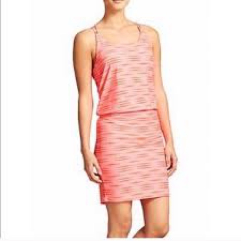 Athleta Bright Coral Striped Top Ariel Venice Swim Dress Size Small